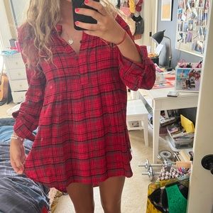 Anthropologie Red Flannel